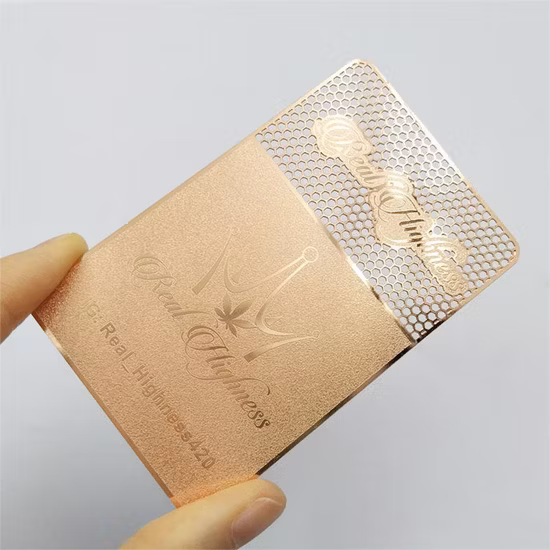 Wholesale Custom Engraved Printing Credit Card Size Gold Stainless Steel Metal Business Card